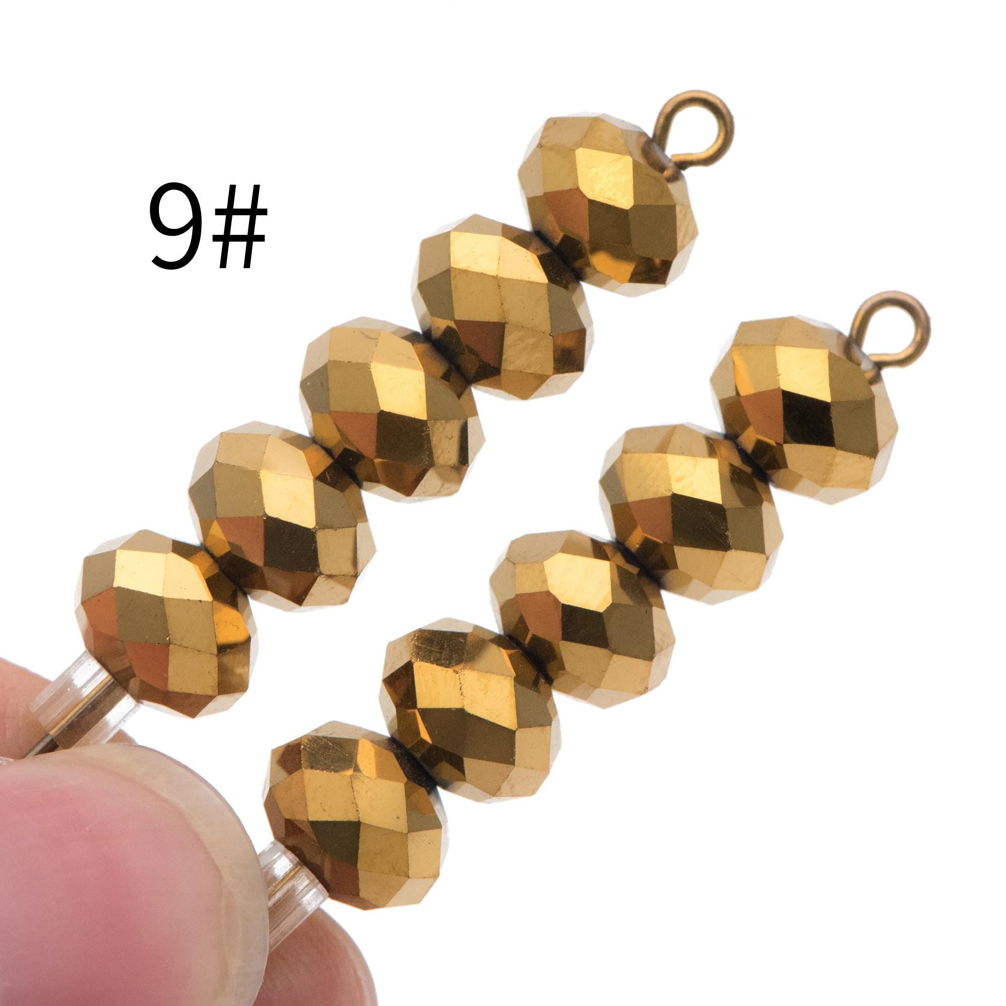 65 beads- Faceted Glass Crystal Rondelle Beads,6x8mm (BZ08)